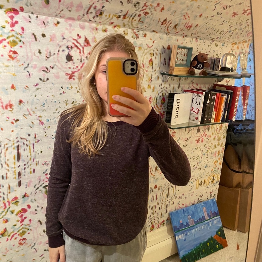 Aritzia Wilfred Free brand purple sweater